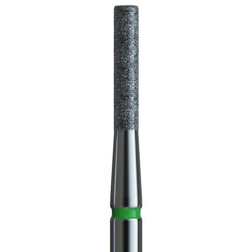 837G FG.012 Бор алмазный стоматологический цилиндр с плоским концом зеленый