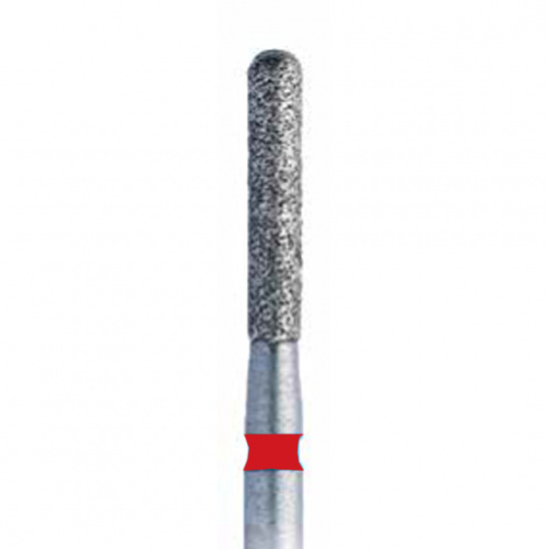 838LF FG.012 Бор алмазный стоматологический цилиндр закругленный красный