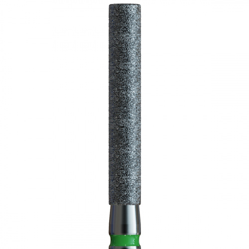 837XLG FG.012 Бор алмазный стоматологический цилиндр с плоским концом динный XL зеленый