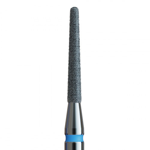 850 FG.012 Бор алмазный стоматологический конус с круглым концом средний синий