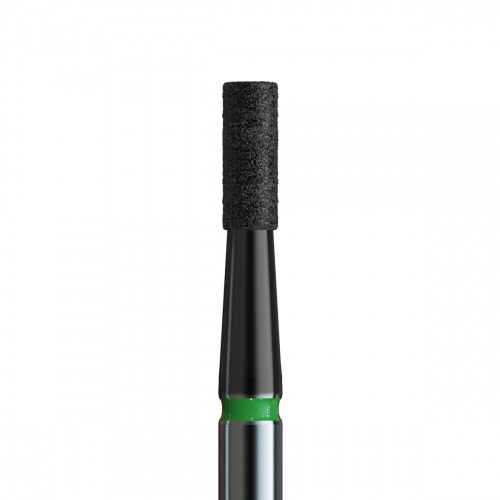 835G 012 FG/DLC Бор алмазный стоматологический цилиндр короткий с плоским концом зелёный