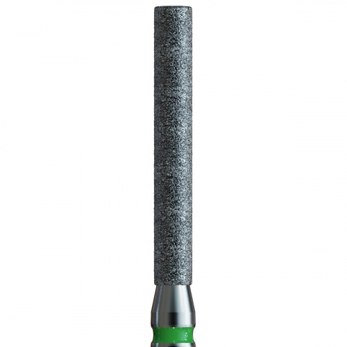 837XLG FG.014 Бор алмазный стоматологический цилиндр с плоским концом динный XL зеленый